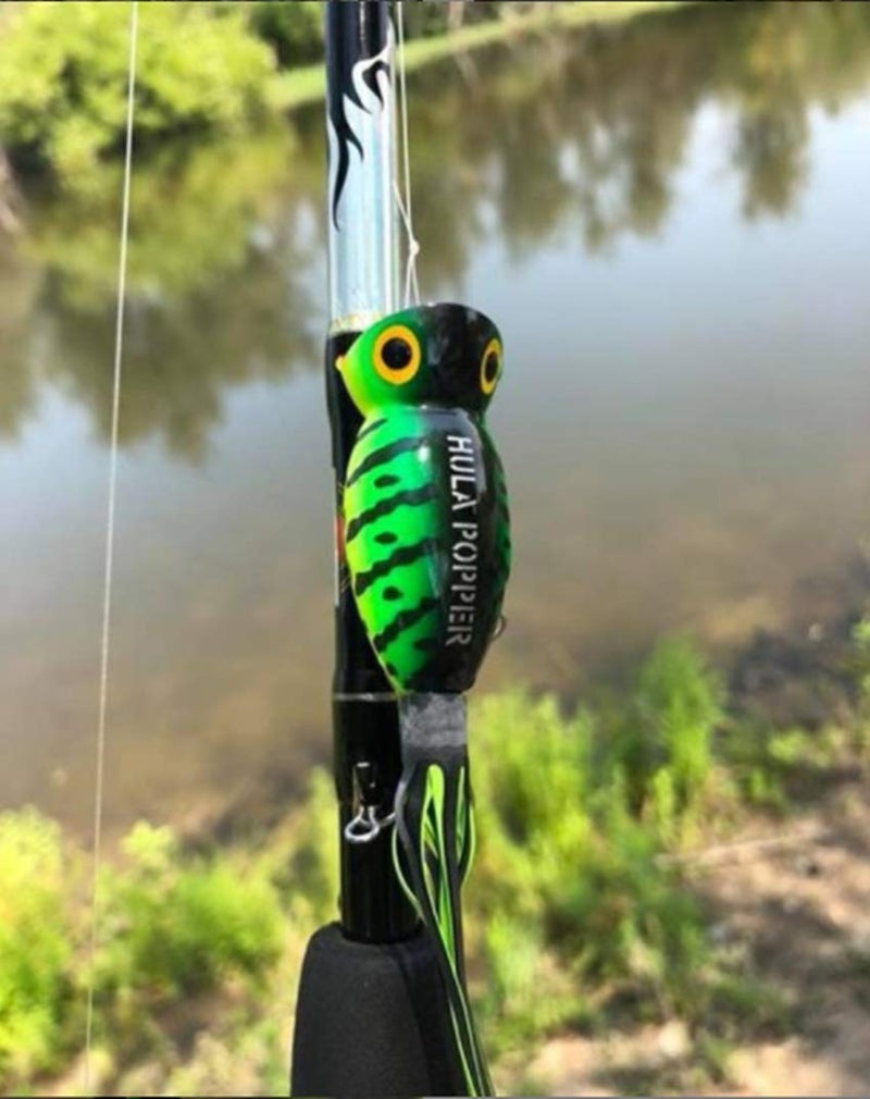 Arbogast Hula Popper Topwater Fishing Lure, Frog Yellow Belly, G730 (1 1/4 in, 3/16 oz) - Image 5